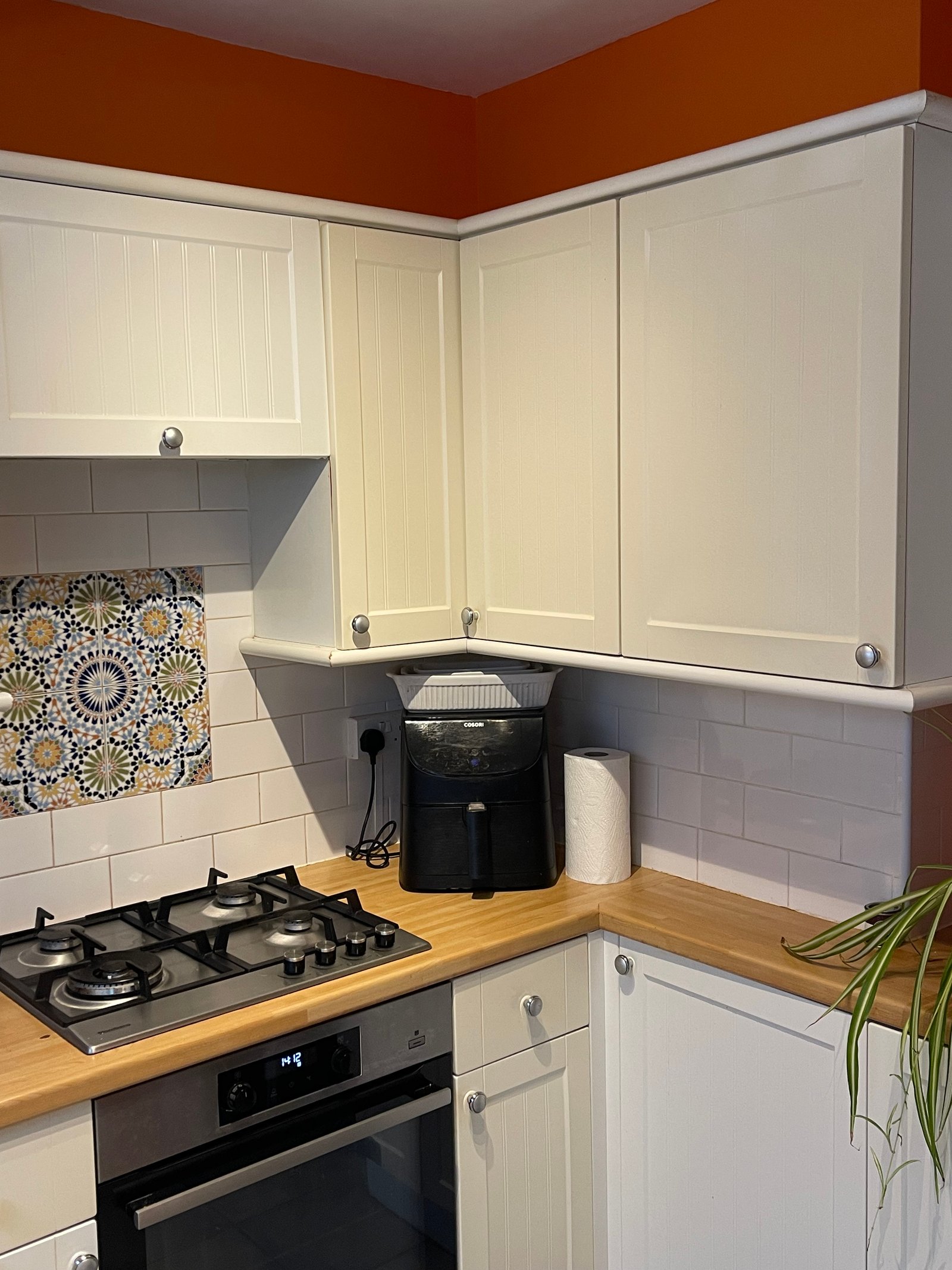 Before: Twickenham cream vinyl wrap kitchen